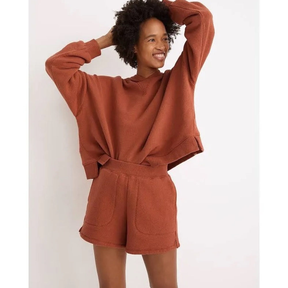 Madewell Airyterry Hoodie Sweatshirt and shorts
